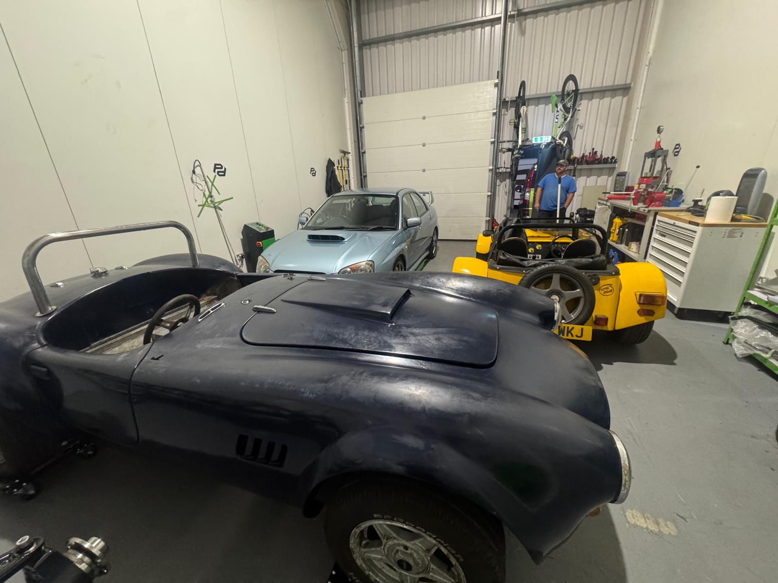 Removed interior panel during the strip-down process.